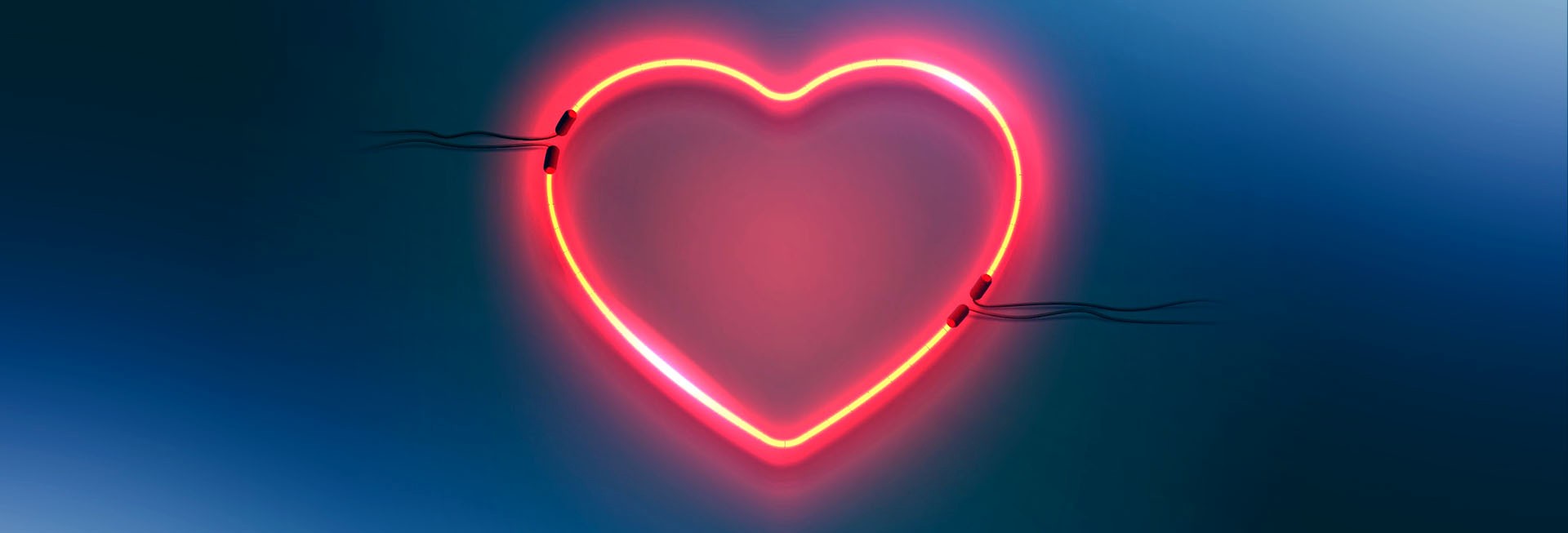 Love In Action Neon Heart Website Graphic